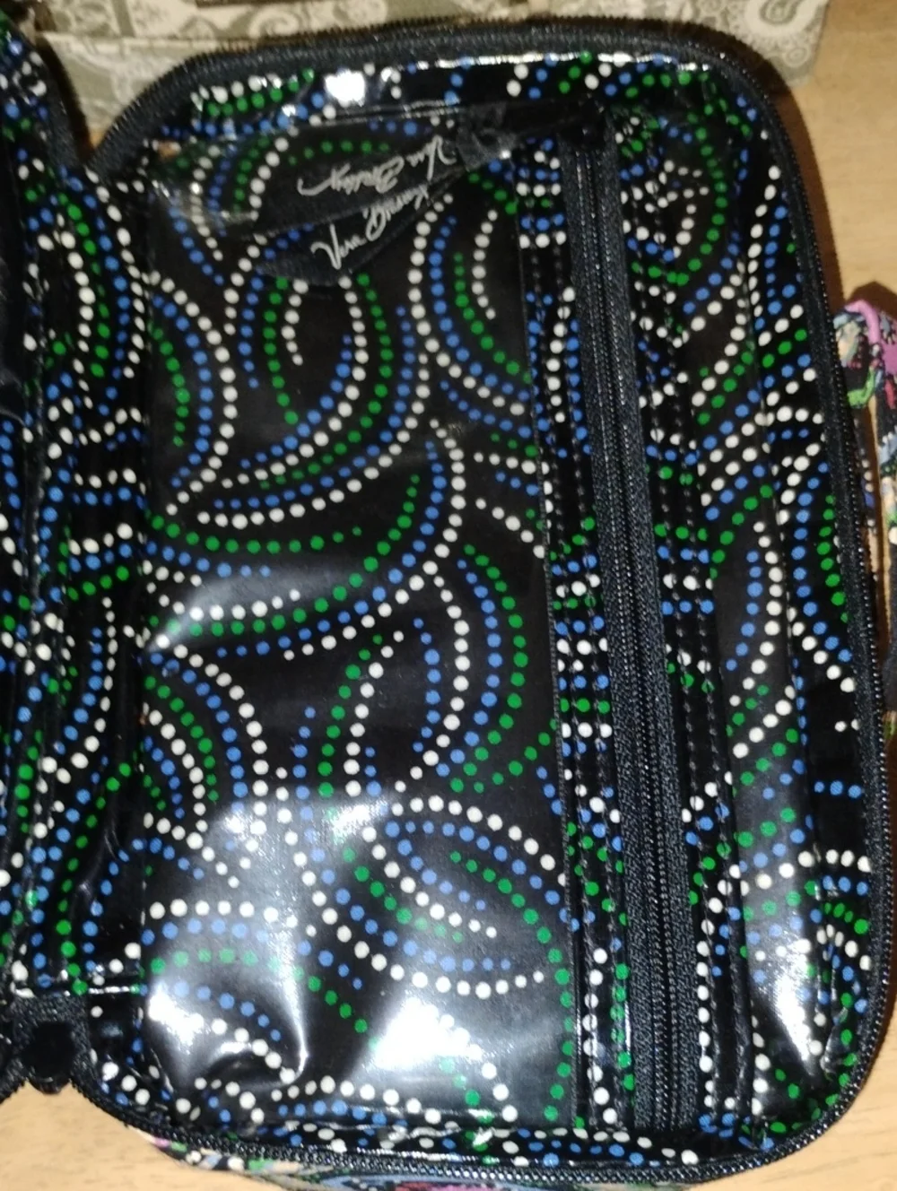 Vera Bradley Black Paisley Travel Cosmetic Bag